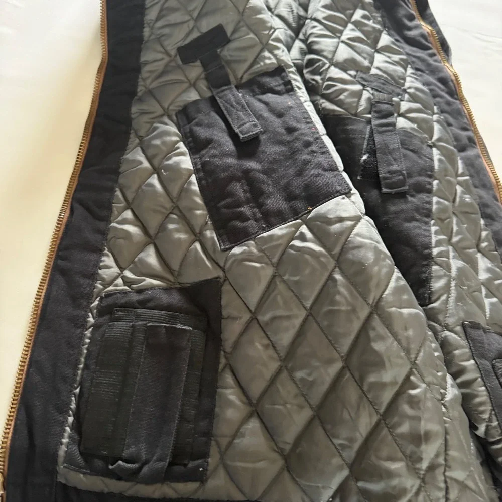 Venado Heavy Canvas Utility Work Vest Quilted Black Ranch Heritage XL, rugged